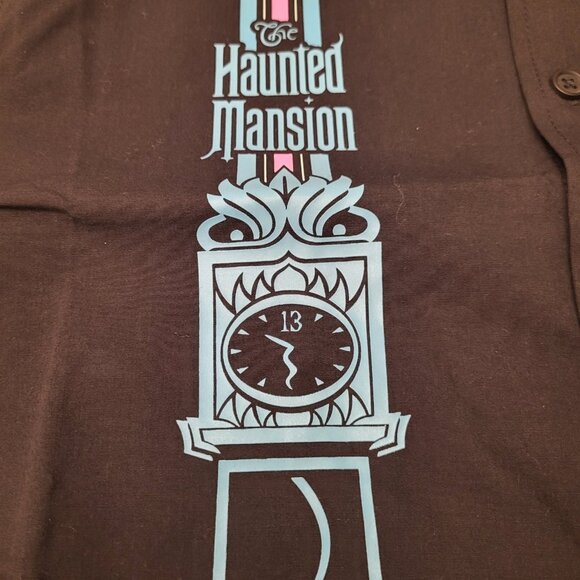 WDW Exclusive! Haunted Mansion Button Up Shirt Men's Medium Glow In The Dark NWT - Picture 3 of 4